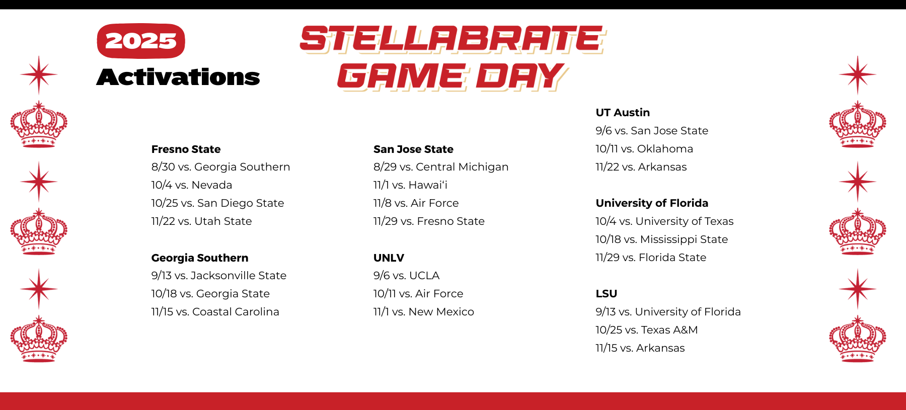 2025 Stellabrate Game Day Activation